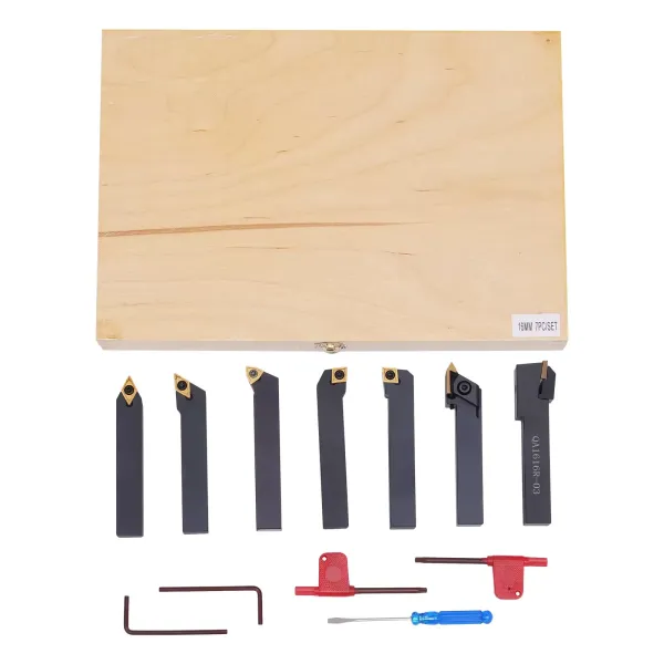 CNCEST Juego de cinceles de metal duro con placa de corte reversible para torno-herramienta de torno de 16 mm