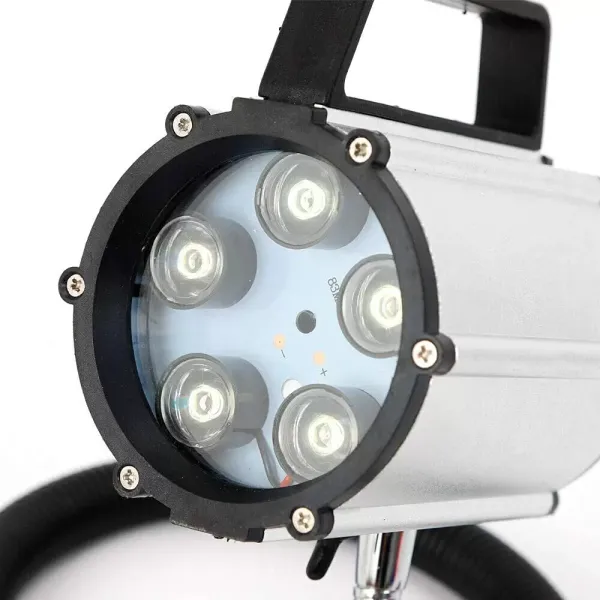 Lámpara LED para máquina de torno, resistente al agua, flexible, cuello de cisne, base magnética, 5 W, 220 V