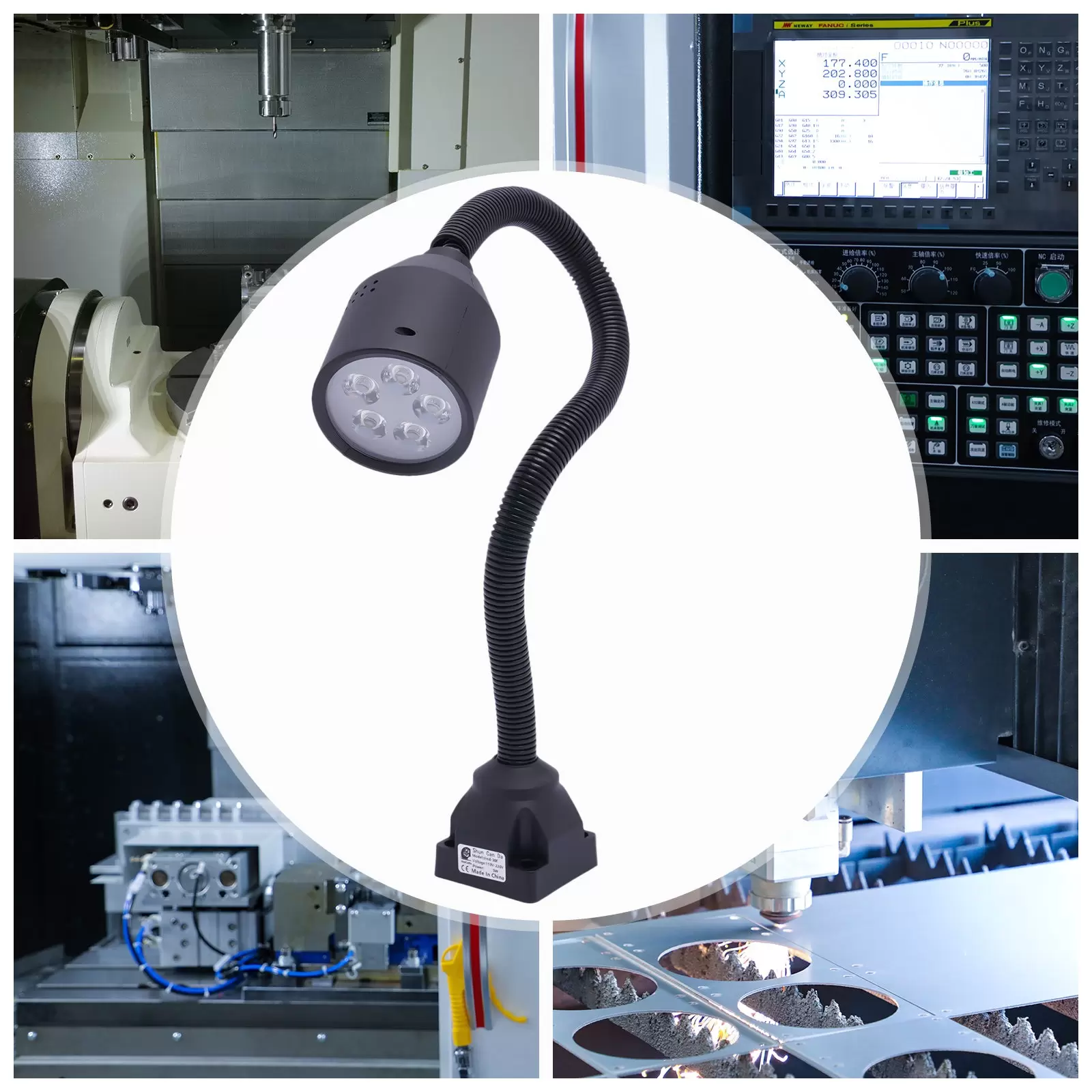 Lámpara para torno de máquina (LED, 5 W, 110-220 V)