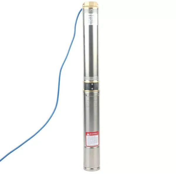 Bomba sumergible para pozos profundos, 100 cm, acero inoxidable, 4000 l/h, 220 V, 750 W Bomba sumergible para pozos profundos, 100 cm, acero inoxidable, 4000 l/h, 220 V, 750 W