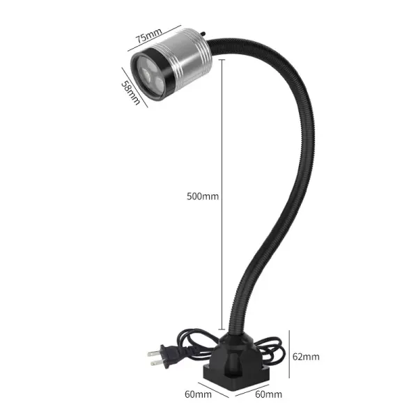 Lámpara para máquina con base fija, de bajo consumo para artesanía CNC, banco de trabajo o iluminación de maquinaria