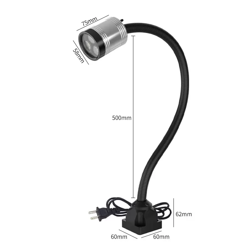 Lámpara para máquina con base fija, de bajo consumo para artesanía CNC, banco de trabajo o iluminación de maquinaria
