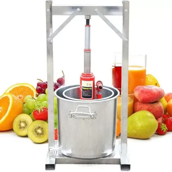Prensa de vino de frutas manual con resorte hidráulico, 12 L, de acero inoxidable, con ayuda hidráulica, para la fabricación de vino/cidra