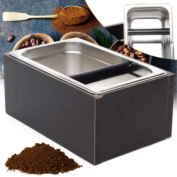 CNCEST Caja de café de doble capa, cubo de basura de gran capacidad para recoger y reciclar café