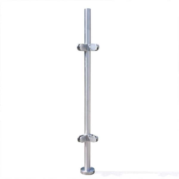 Barandilla de acero inoxidable para balcón barandilla de escaleras postes columnas de vallas 110 cm (columna esquinera)