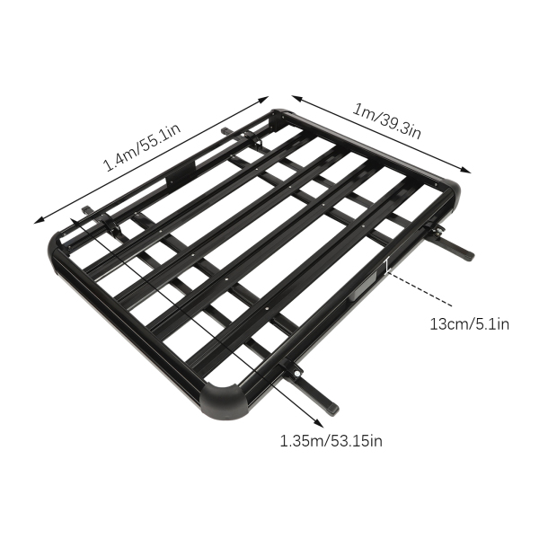 GM Baca Bandeja Portaequipajes Aluminio Negro 140cm