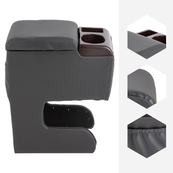 Caja de almacenamiento para reposabrazos de coche, universal, con portavasos y bolsa de almacenamiento Caja de almacenamiento para reposabrazos de coche, universal, con portavasos y bolsa de almacenamiento
