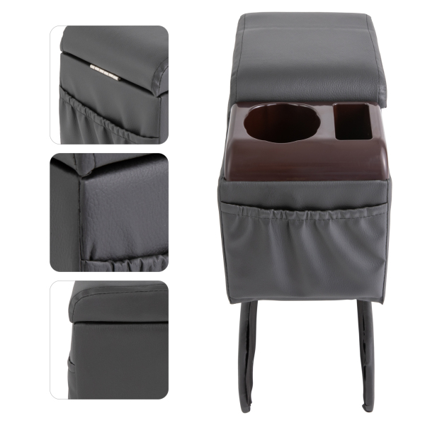 Caja de almacenamiento para reposabrazos de coche, universal, con portavasos y bolsa de almacenamiento