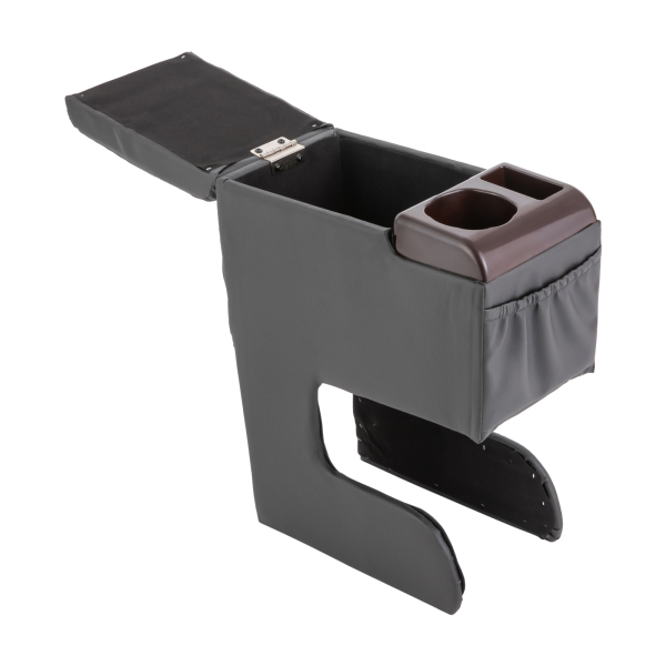 Caja de almacenamiento para reposabrazos de coche, universal, con portavasos y bolsa de almacenamiento Caja de almacenamiento para reposabrazos de coche, universal, con portavasos y bolsa de almacenamiento