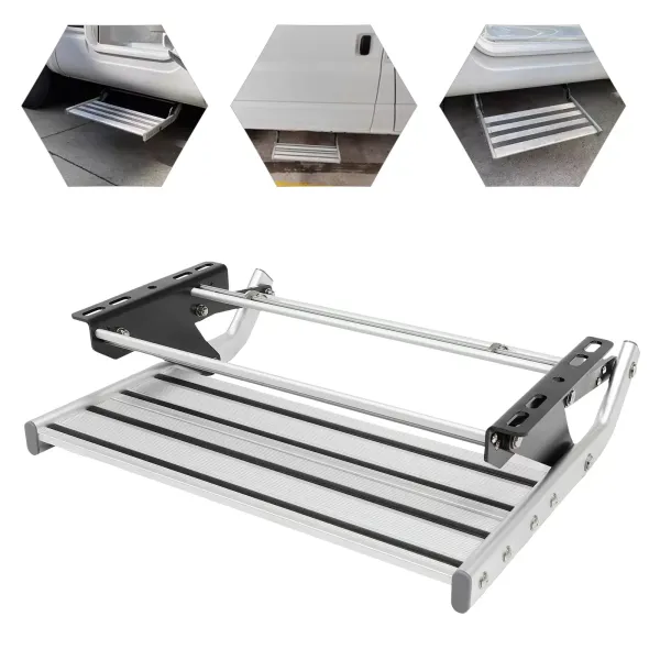 Escalón de entrada manual de aleación de aluminio para autocaravanas y caravanas. Escalón de entrada manual de aleación de aluminio para autocaravanas y caravanas.