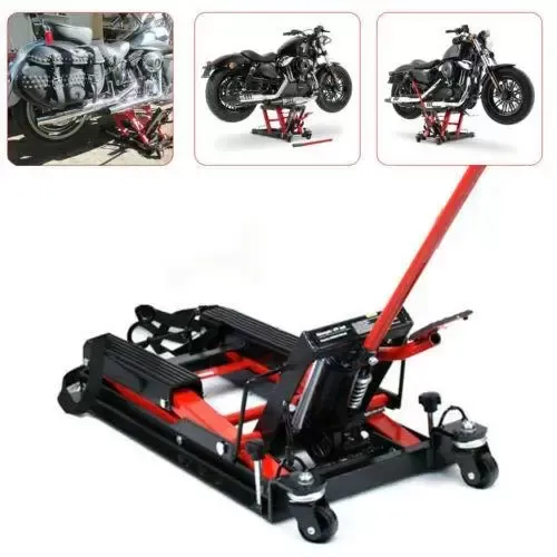 Gato de motocicleta, Plataforma elevadora hidráulica para motocicleta ATV，hasta 680 kg, almohadilla de goma gruesa, el ayudante ideal para el taller