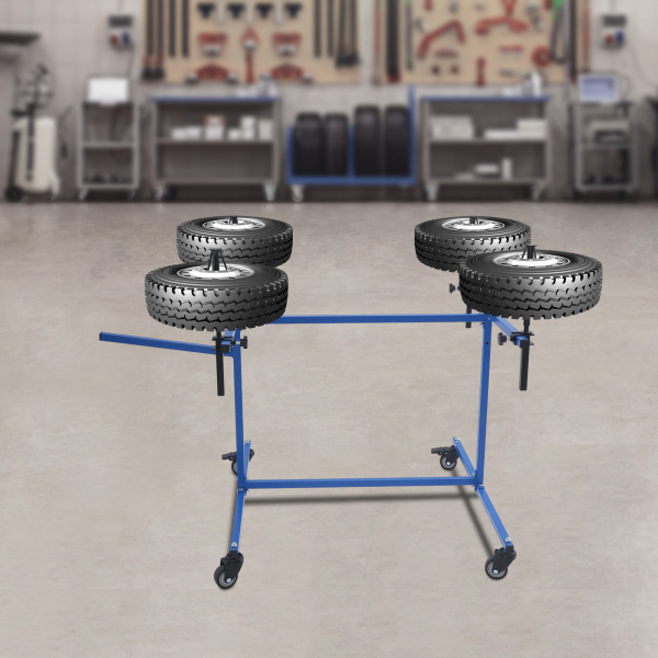 Soporte para Pintar Llantas, Soporte para Pintar Llantas, Soporte para Reparación de Autos - Azul