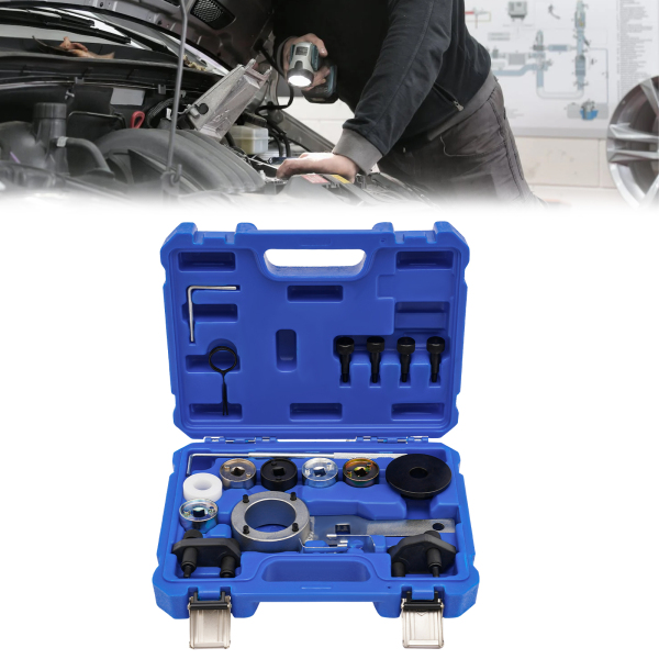 Kit de herramientas de bloqueo de árbol de levas de cadena de distribución del motor, sincronización del cigüeñal de para VW AUDI 1,8/2,0 Kit de herramientas de bloqueo de árbol de levas de cadena de distribución del motor, sincronización del cigüeñal de para VW AUDI 1,8/2,0
