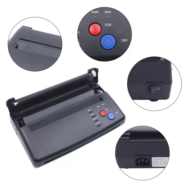 Máquina de tatuaje A4, transferencia térmica para tatuajes temporales, para fotocopiadora, ancho de escaneo efectivo de 210 mm, 5 W