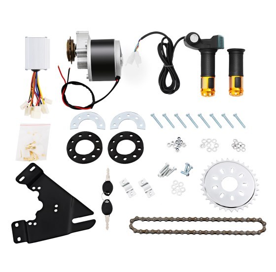 Kit de bicicleta eléctrica para bicicleta de montaña, 24 V, 250 W, rueda trasera con sistema de frenado