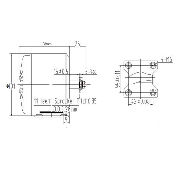 Motor eléctrico DC Motor 350W 36V Pequeño motor de cepillo de alta velocidad para Scooter