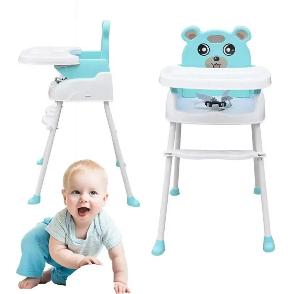 Silla Alta de alimentación para bebés 4 en 1 tronas portátiles Antideslizantes con cinturón de Seguridad de Bandeja