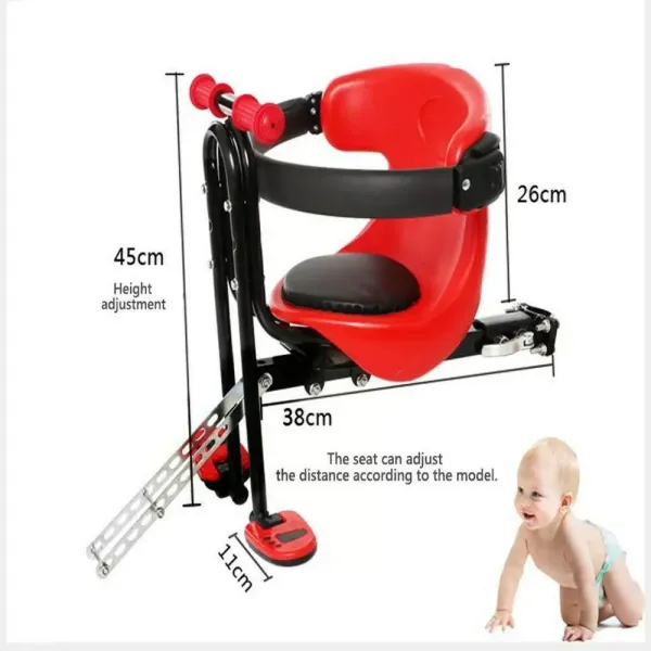 Asiento de bicicleta para niños – Portabicicletas – Asiento delantero para bicicleta de mujer, para hombre, bebé, bicicleta, hasta 30 kg