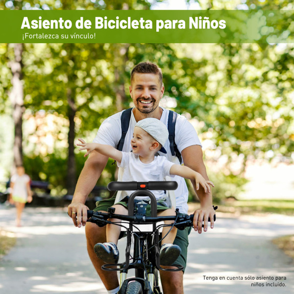 Asiento infantil para bicicleta de seguridad para niños hasta 40 kg, con pedal ajustable