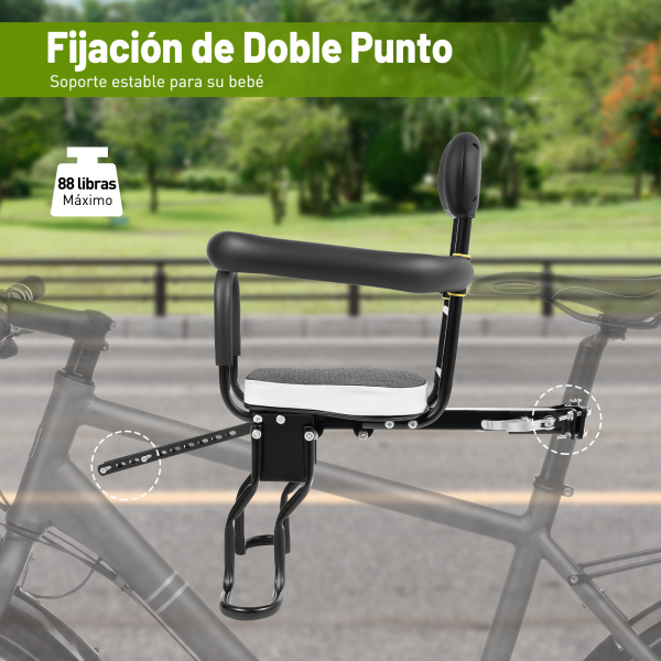 Asiento infantil para bicicleta de seguridad para niños hasta 40 kg, con pedal ajustable Asiento infantil para bicicleta de seguridad para niños hasta 40 kg, con pedal ajustable