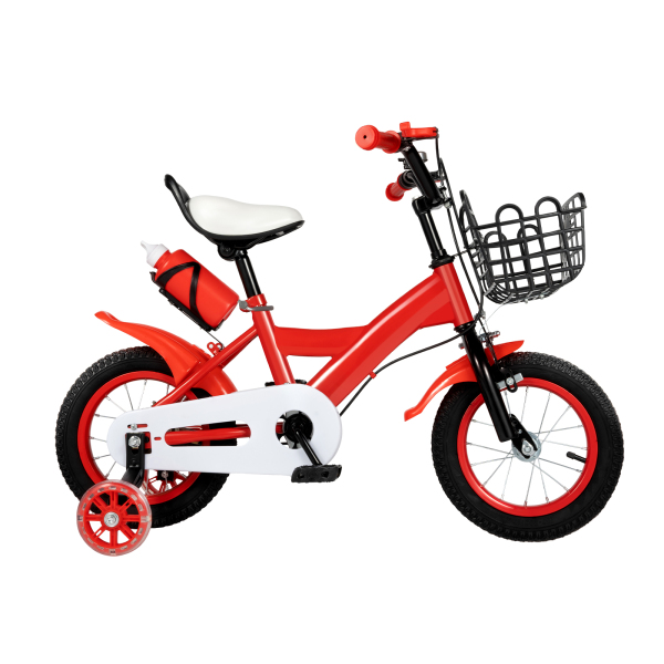 Bicicleta infantil de 12 pulgadas con ruedas adicionales, para principiantes con freno delantero y trasero, para niños de 2 a 5 años, altura 75–110 cm