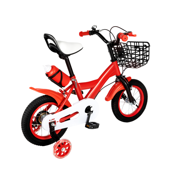 Bicicleta infantil de 12 pulgadas con ruedas adicionales, para principiantes con freno delantero y trasero, para niños de 2 a 5 años, altura 75–110 cm Bicicleta infantil de 12 pulgadas con ruedas adicionales, para principiantes con freno delantero y trasero, para niños de 2 a 5 años, altura 75–110 cm