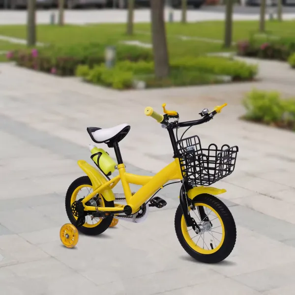 Bicicleta infantil de 12 pulgadas, para niños y niñas, con ruedas de apoyo y cesta, bicicleta infantil Bicicleta infantil de 12 pulgadas, para niños y niñas, con ruedas de apoyo y cesta, bicicleta infantil