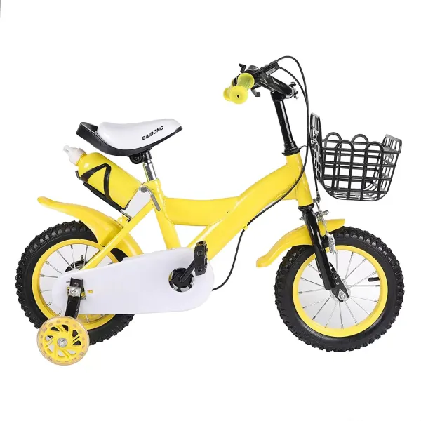 Bicicleta infantil de 12 pulgadas, para niños y niñas, con ruedas de apoyo y cesta, bicicleta infantil