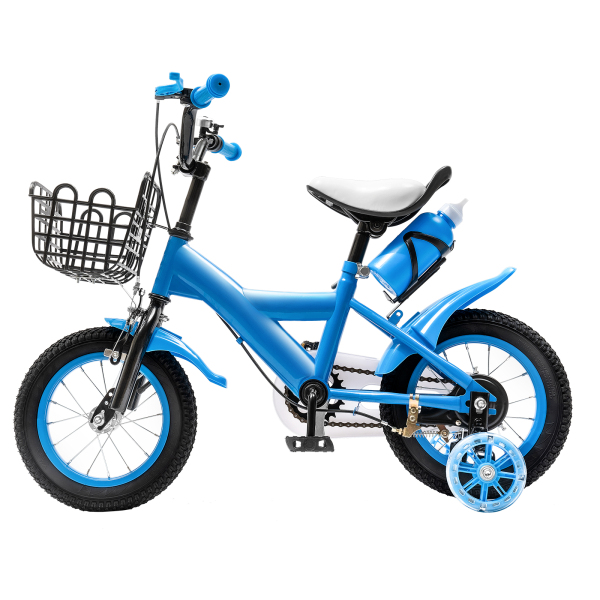 Bicicleta infantil de 12 pulgadas para niños con ruedas de apoyo, bicicleta educativa para 3 años con timbre y ruedas de doble freno (azul) Bicicleta infantil de 12 pulgadas para niños con ruedas de apoyo, bicicleta educativa para 3 años con timbre y ruedas de doble freno (azul)