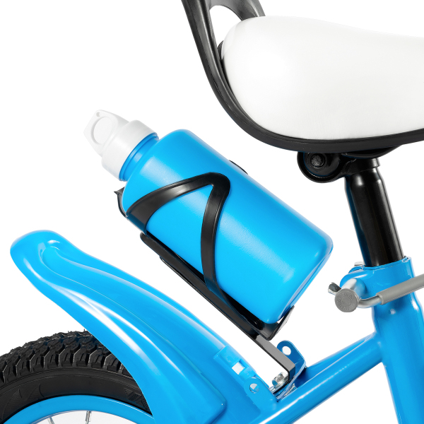 Bicicleta infantil de 12 pulgadas para niños con ruedas de apoyo, bicicleta educativa para 3 años con timbre y ruedas de doble freno (azul)