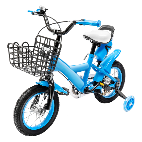 Bicicleta infantil de 12 pulgadas para niños con ruedas de apoyo, bicicleta educativa para 3 años con timbre y ruedas de doble freno (azul) Bicicleta infantil de 12 pulgadas para niños con ruedas de apoyo, bicicleta educativa para 3 años con timbre y ruedas de doble freno (azul)