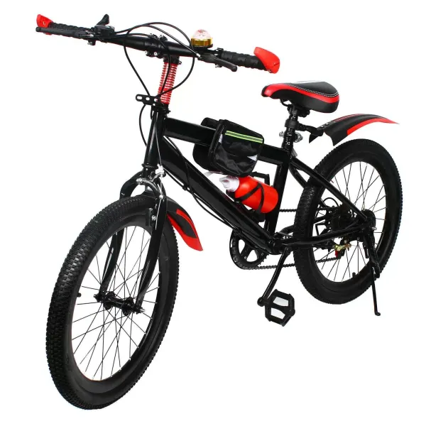 CNCEST Bicicleta de montaña de 20 pulgadas con velocidad variable, de acero al carbono, doble freno de disco, 7 velocidades, para niños, color rojo CNCEST Bicicleta de montaña de 20 pulgadas con velocidad variable, de acero al carbono, doble freno de disco, 7 velocidades, para niños, color rojo