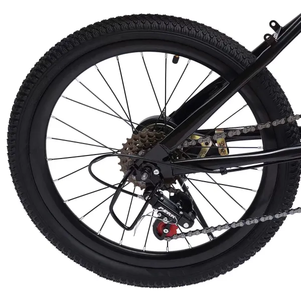 CNCEST Bicicleta de montaña de 20 pulgadas con velocidad variable, de acero al carbono, doble freno de disco, 7 velocidades, para niños, color rojo