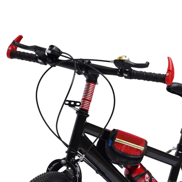 CNCEST Bicicleta de montaña de 20 pulgadas con velocidad variable, de acero al carbono, doble freno de disco, 7 velocidades, para niños, color rojo
