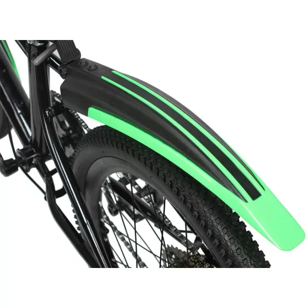 Bicicleta de montaña de 20 pulgadas, para niños y niñas con freno de doble disco, de acero al carbono de 7 velocidades, máx. 85 kg, color verde Bicicleta de montaña de 20 pulgadas, para niños y niñas con freno de doble disco, de acero al carbono de 7 velocidades, máx. 85 kg, color verde