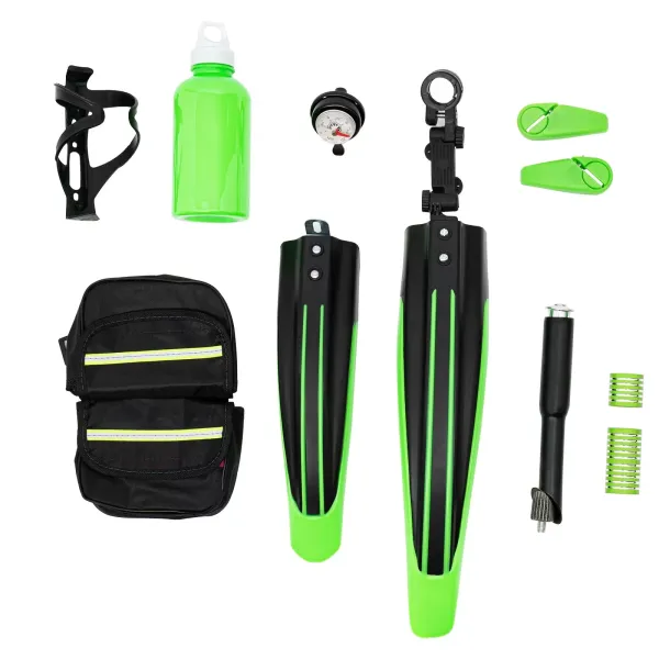 Bicicleta de montaña de 20 pulgadas, para niños y niñas con freno de doble disco, de acero al carbono de 7 velocidades, máx. 85 kg, color verde