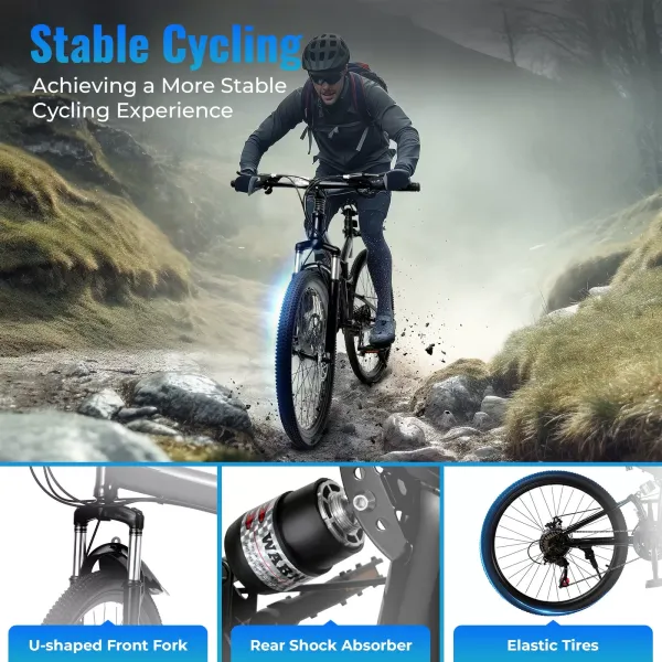 CNCEST Bicicleta plegable de montaña, 26 pulgadas, plegable, 21 velocidades, para mujer, niño, peso de carga, 150 kg, altura ajustable
