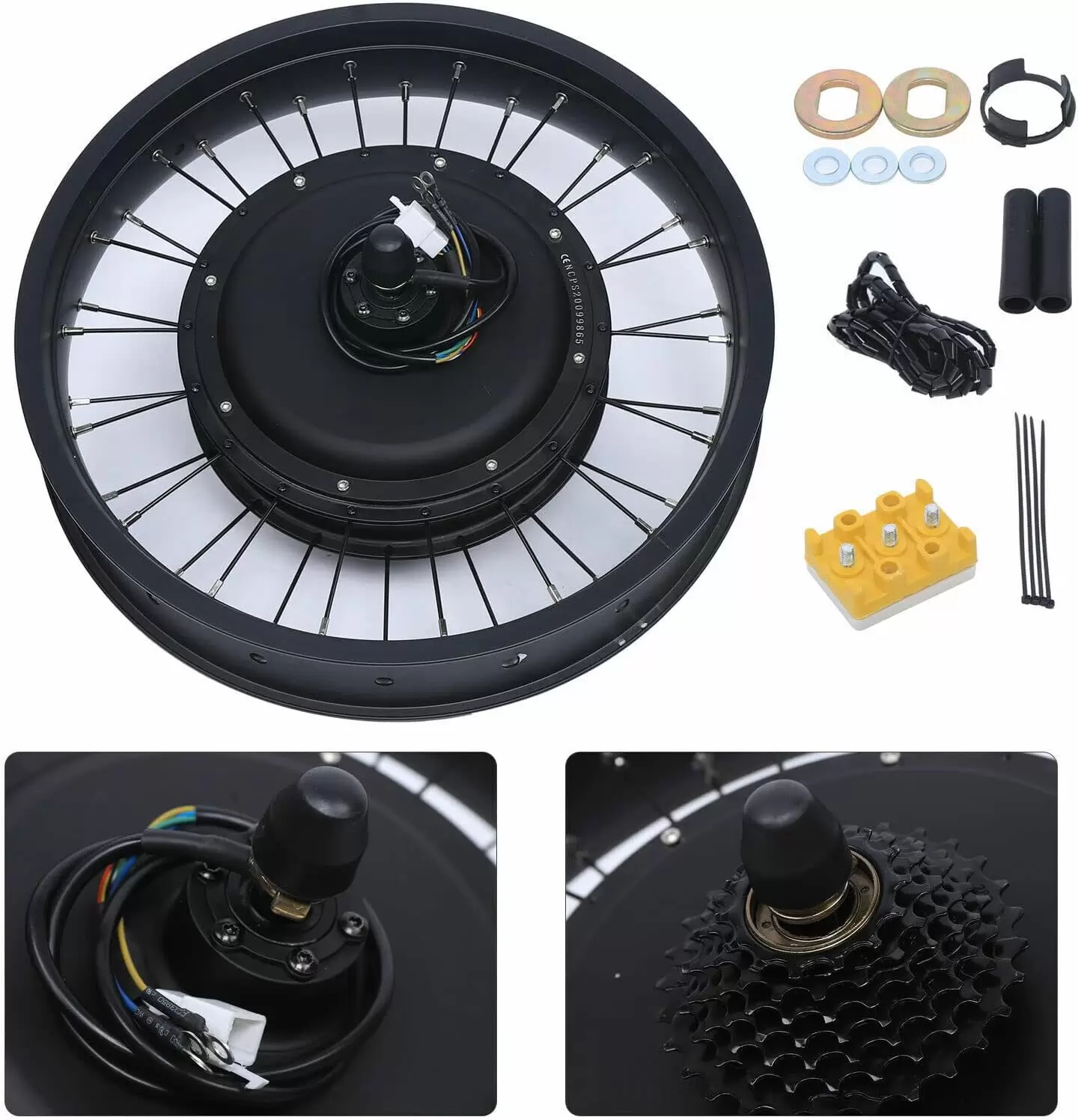 Kit de conversión para bicicleta eléctrica de motor de cubo, 20 pulgadas, rueda trasera 48 V 1000 W para bicicleta eléctrica