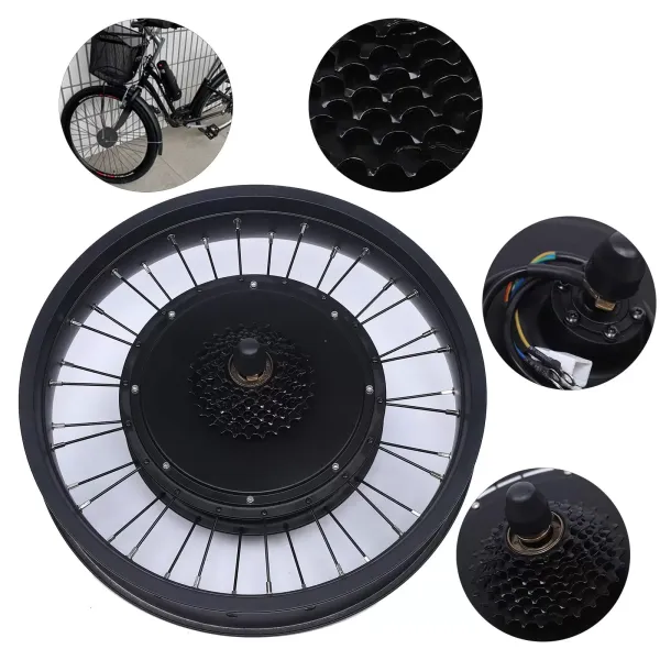 Kit de conversión para bicicleta eléctrica de motor de cubo, 20 pulgadas, rueda trasera 48 V 1000 W para bicicleta eléctrica