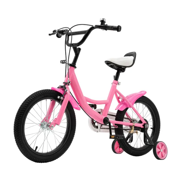 Bicicleta infantil unisex de 16 pulgadas, estabilizadores de equilibrio de acero, antideslizante, con ruedas de apoyo extraíbles, para 4 - 8 años