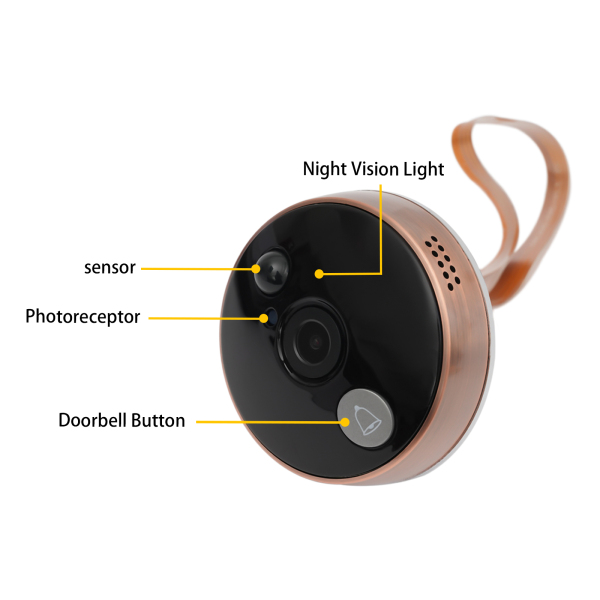 Timbre de puerta con cámara de 140 ° de gran ángulo, de 1,3 megapíxeles, con batería de 4000 mAh y sensor PIR