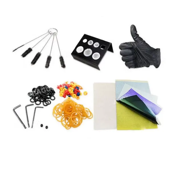 Kit completo de tatuaje con cartucho, máquina de tatuaje rotativa