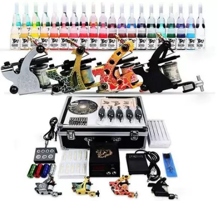 Kit completo de tatuaje con cartucho, máquina de tatuaje rotativa