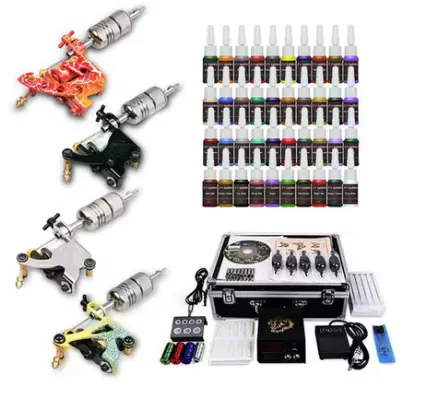 Kit completo de tatuaje con cartucho, máquina de tatuaje rotativa