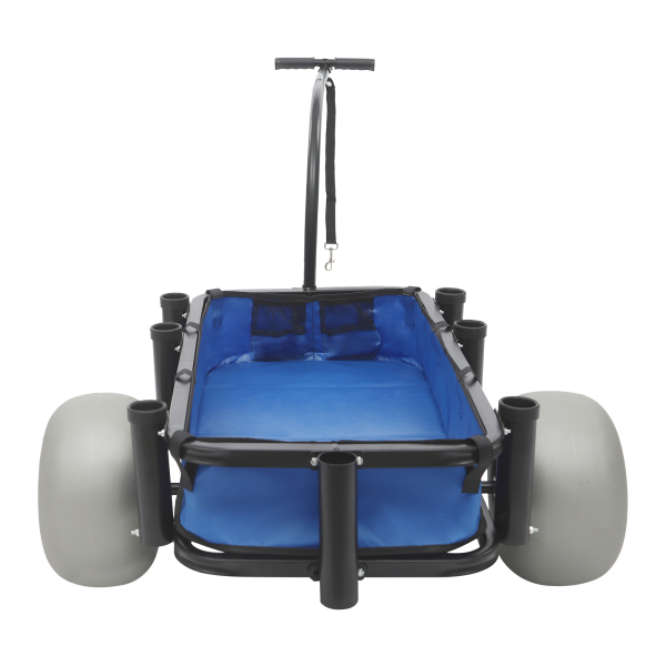 Carrito de Pesca de Playa de 30 cm, con Ruedas Grandes y 7 Portacañas para Pesca y Picnic