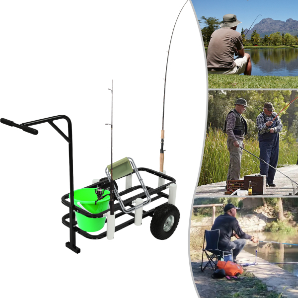 Carrito de pesca de playa, carrito de pesca/playa para exteriores, carrito con ruedas grandes para pesca