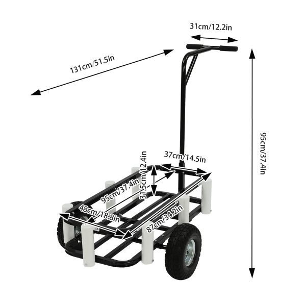 Carrito de pesca de playa, carrito de pesca/playa para exteriores, carrito con ruedas grandes para pesca