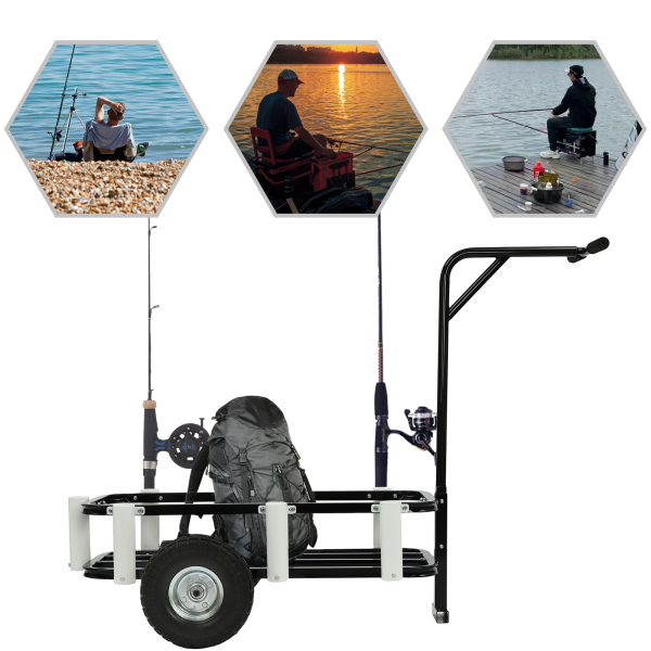 Carrito de pesca de playa, carrito de pesca/playa para exteriores, carrito con ruedas grandes para pesca