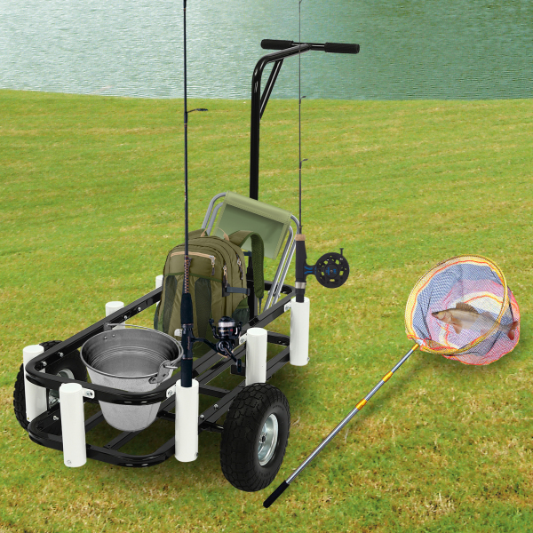 Carrito de pesca de playa, carrito de pesca/playa para exteriores, carrito con ruedas grandes para pesca