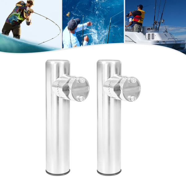 Soporte para caña de pescar de acero inoxidable 2 piezas de acero inoxidable de recreo para riel de 19 mm-25 mm Soporte para caña de pescar de acero inoxidable 2 piezas de acero inoxidable de recreo para riel de 19 mm-25 mm
